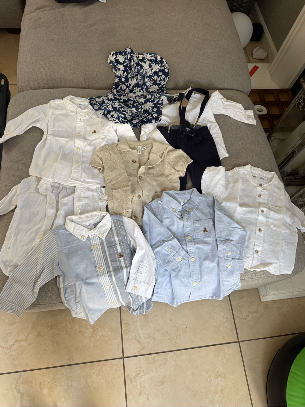 Newborn (size range 12-18month) formal button up shirts 8 piece bundle